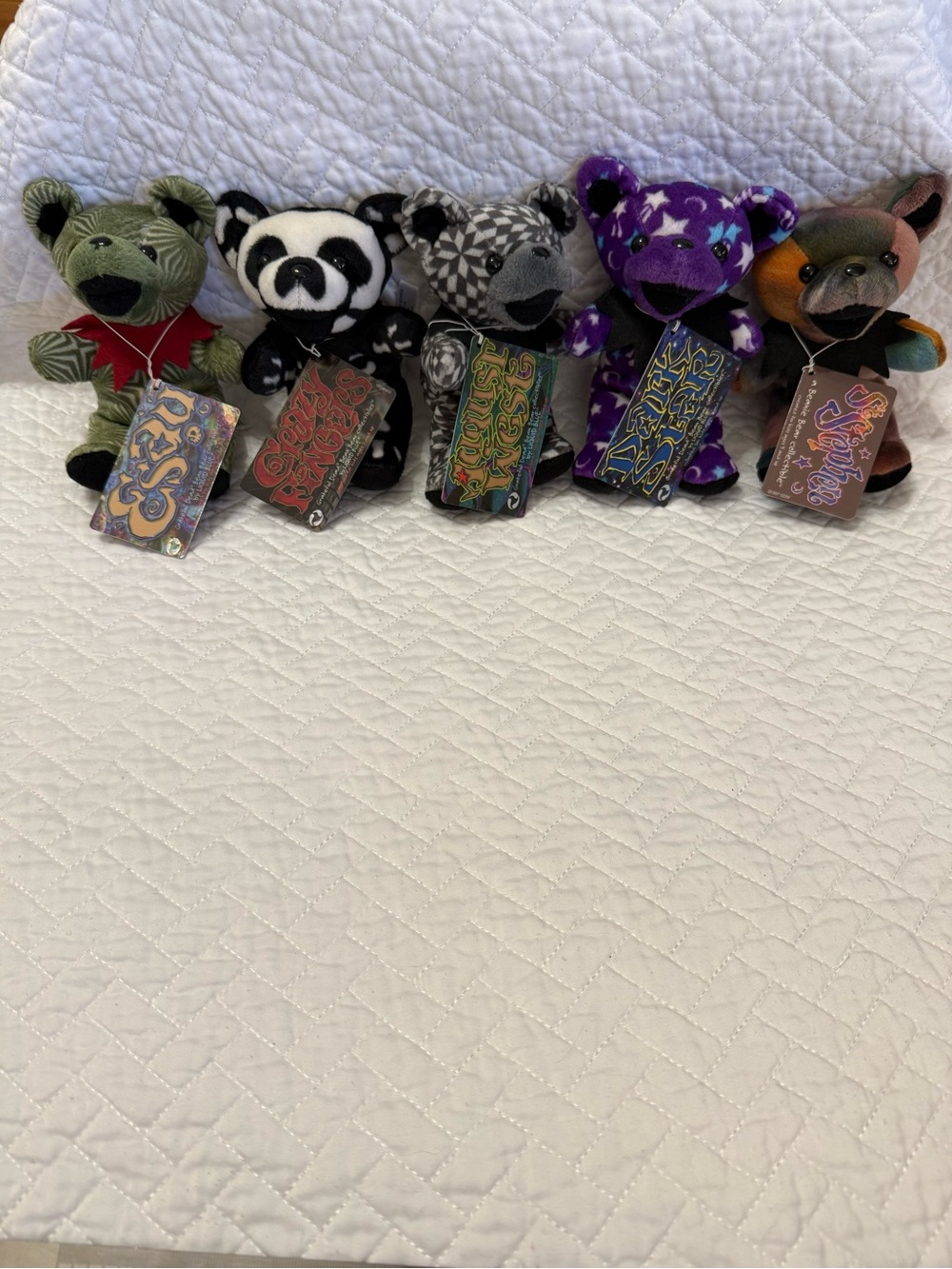 Grateful Dead Beanie Bears NWT bundle of 5. Esau, Crazy Fingers, August West + 2